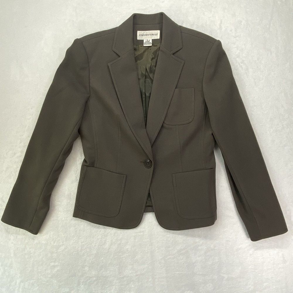 Jones New York Suit Jacket Women's 6 Brown Blazer single button power jacket
